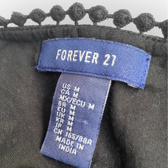 Forever 21 Floral Embroidered Bralette Black Crop Top (L) - Picture 7 of 15